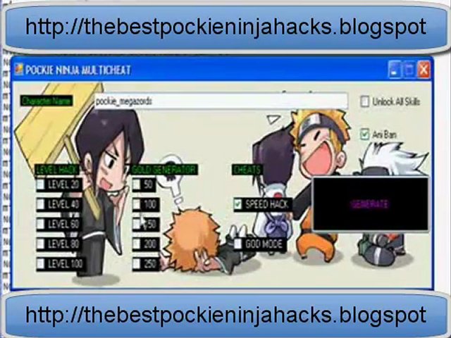 POCKIE NINJA Working Multihack,Cheat,Hack,Speedhack and Gold Generator | PopScreen