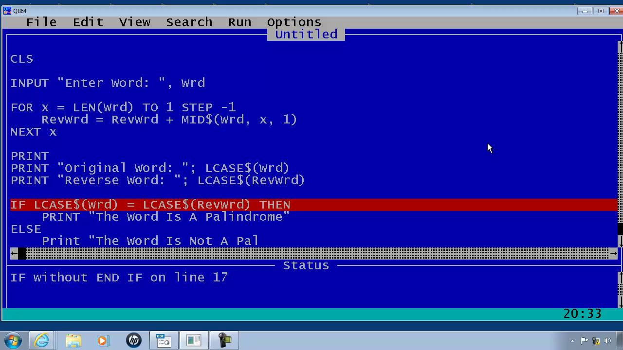 How To End A Program In Qbasic